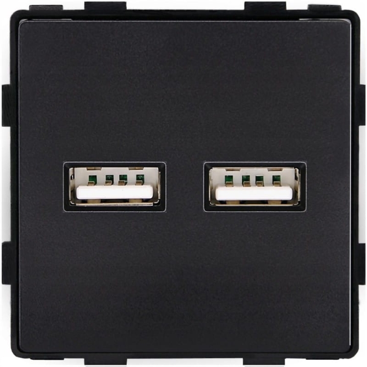 Moduł Podwójna Ładowarka USB Typ A+A 3.1A Czarna do Ramek MIUUN