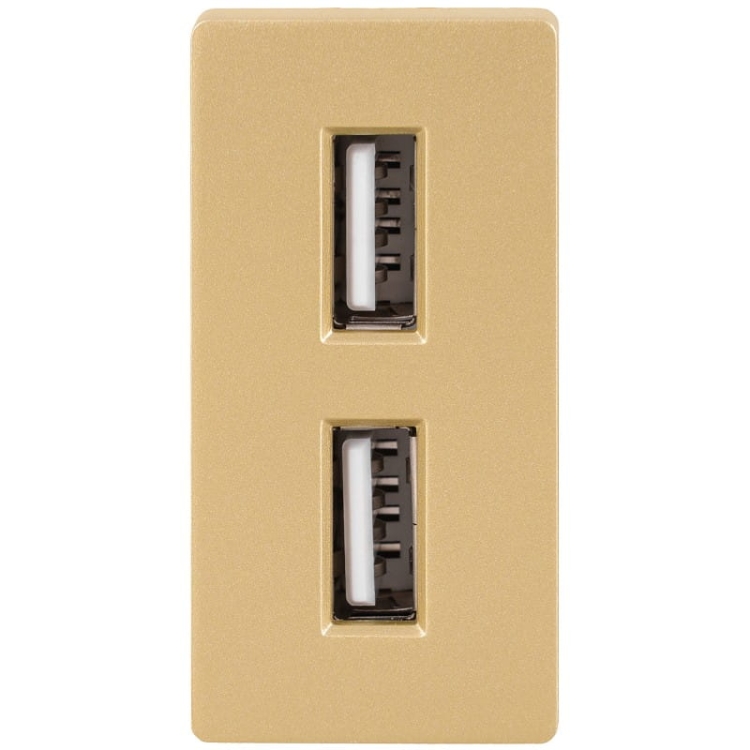 Moduł Podwójna Ładowarka USB Typ A+A 2.4A Złoty do Ramek