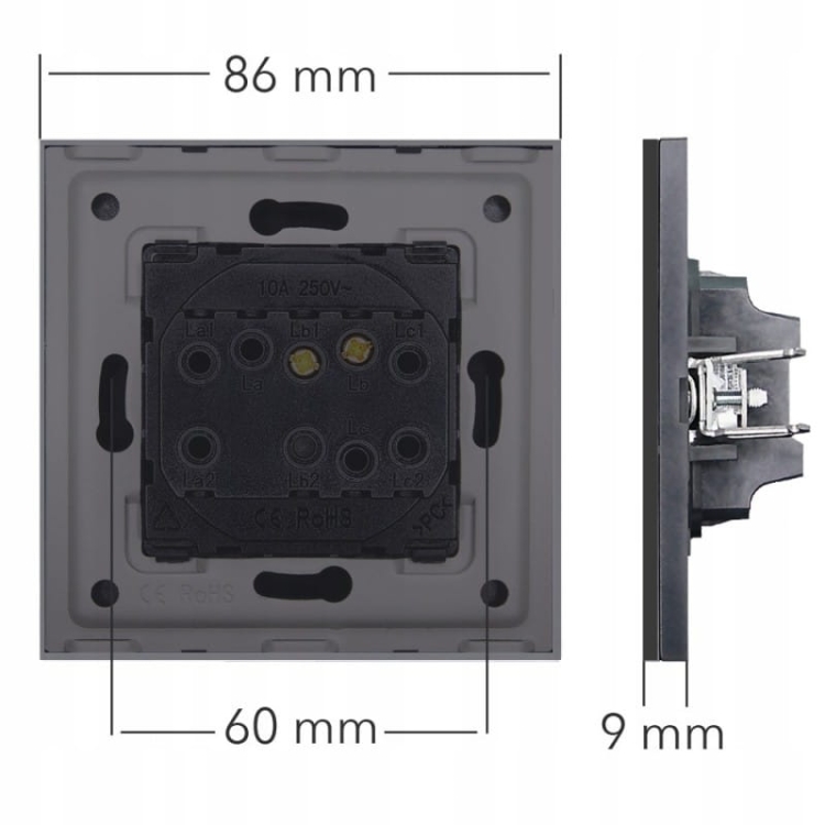 Lampka LED Schodowa Ciepła 1W Szklana