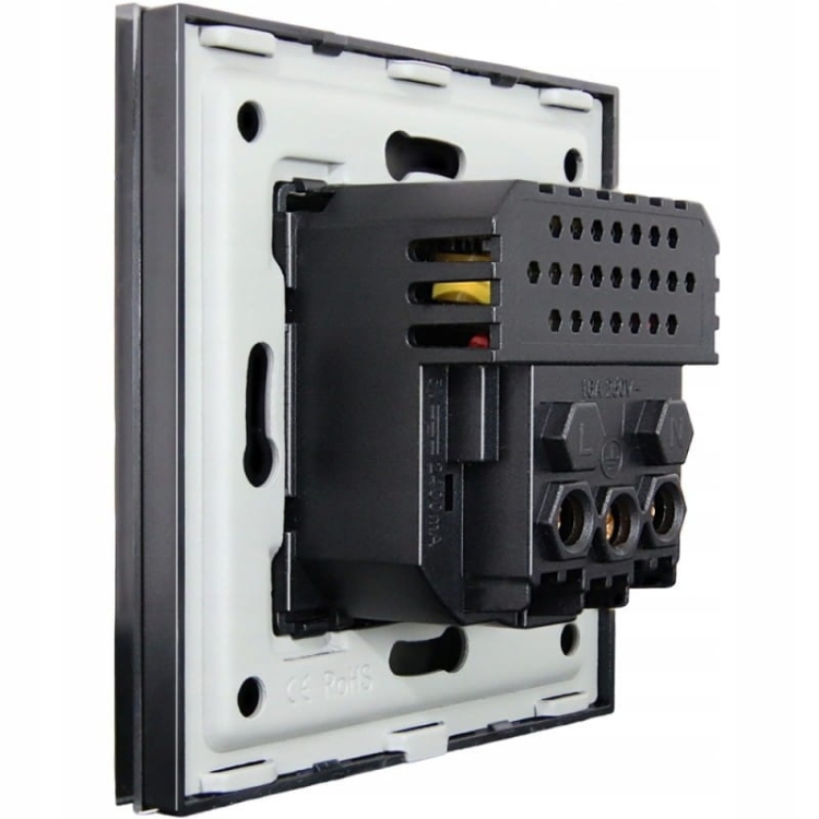 Gniazdo Szklane Kontakt + 2 x USB A+C 2.4A Czarne