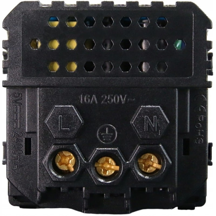 Gniazdo Szare z Bolcem + Gniazdo USB A+C Zestaw z Ramką PCV