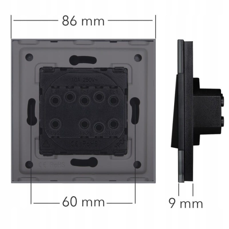Gniazdo z Bolcem Białe Szklane + Podwójna Ładowarka USB A+A 2.4A