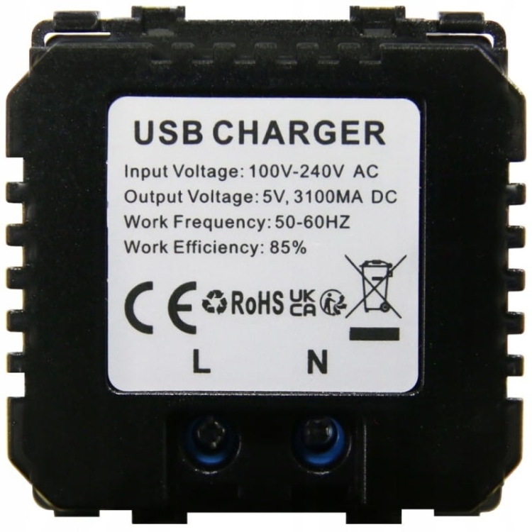 Gniazdo Szare + Podwójna Ładowarka USB 3.1A Typ A+A Zestaw z Ramką PCV