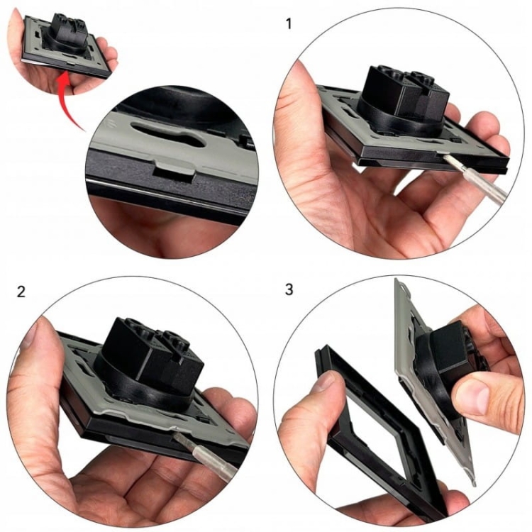 Gniazdo Szklane Czarne z Bolcem + 2 Porty USB Typ A+A 2.4A
