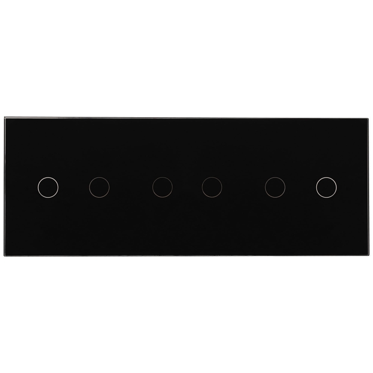 Ramka Panel Dotykowy Potrójny 2+2+2 Szklany Czarny