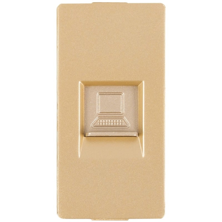 Moduł Gniazdo Komputerowe RJ 45 kat 6 Złote do Ramek