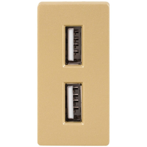 Moduł Podwójna Ładowarka USB Typ A+A 2.4A Złoty do Ramek