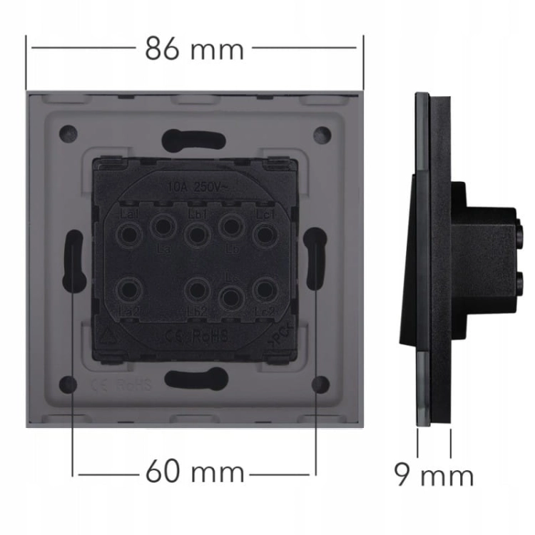 Gniazdo z Bolcem + Gniazdo USB A + C Zestaw z Ramką PCV