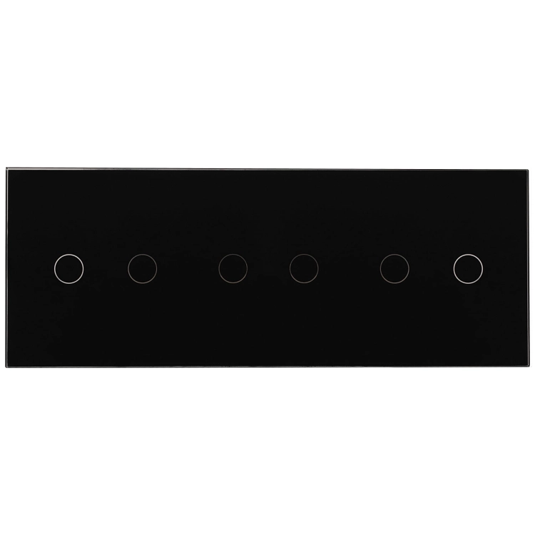 Ramka Panel Dotykowy Potrójny 2+2+2 Szklany Czarny