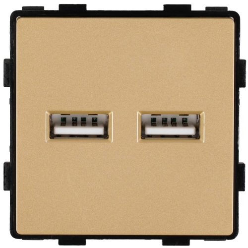 Moduł Podwójna Ładowarka USB Typ A+A 3.1A Złota do Ramek
