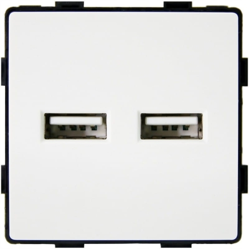 Moduł Podwójna Ładowarka USB Typ A+A 3.1A Biała do Ramek MIUUN